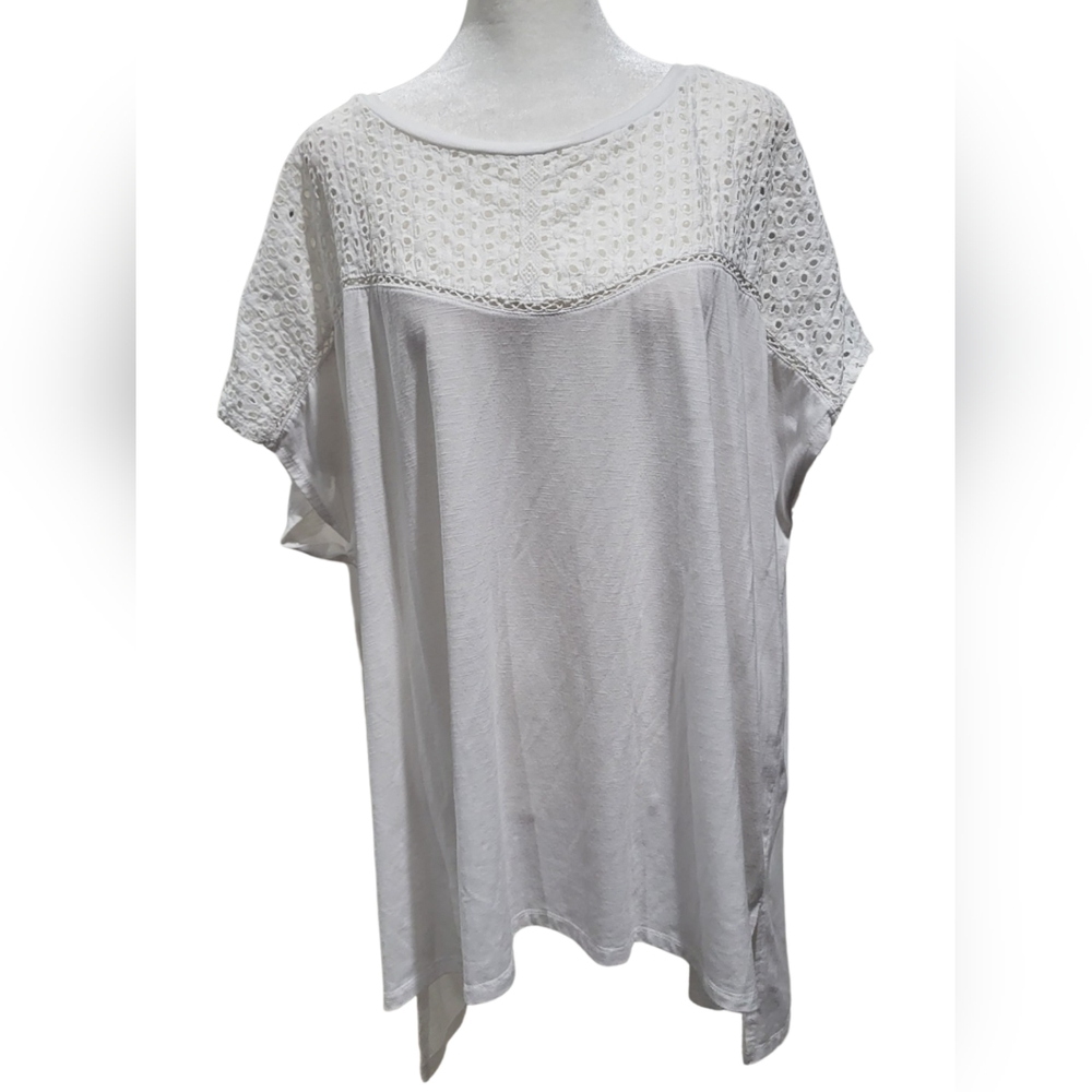 Lane Bryant Eyelet Neck Top